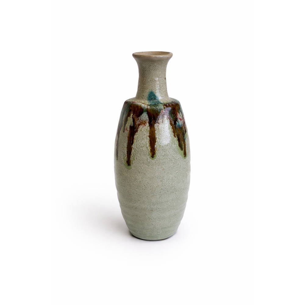 Vintage Drip Glaze Studio‎ Pottery Vase MCM Decorative Artisan Decor Earthy 11"
